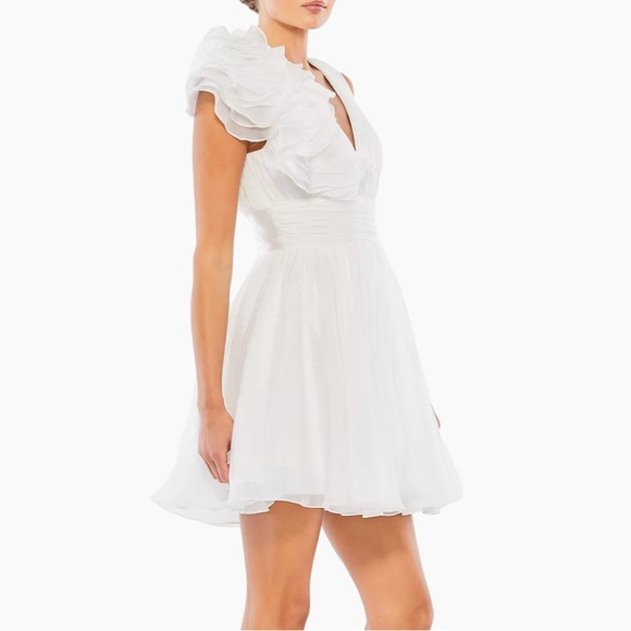 Mac Duggal Ruffle Shoulder Minidress - Picture 2 of 11